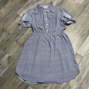 Blue and White Striped Dress